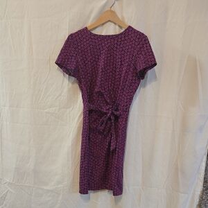 Diane von Furstenberg Faux Wrap Dress – Size 8 – Purple Floral Print